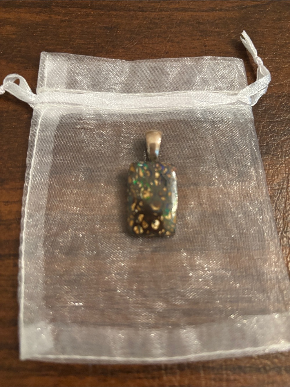 Rectangular Natural Opal Pendant